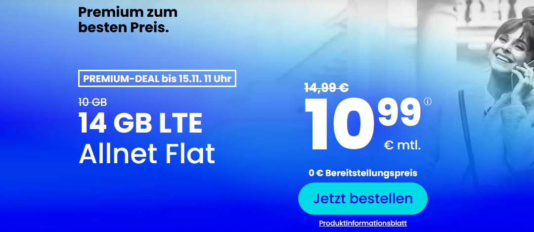 PremiumSIM: Jetzt LTE-Allround-Tarif mit Extra-Datenvolumen abstauben!