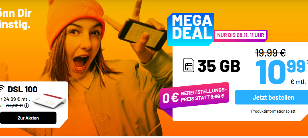 sim.de MEGA DEAL: 35 GB für nur 10,99 € im Monat!