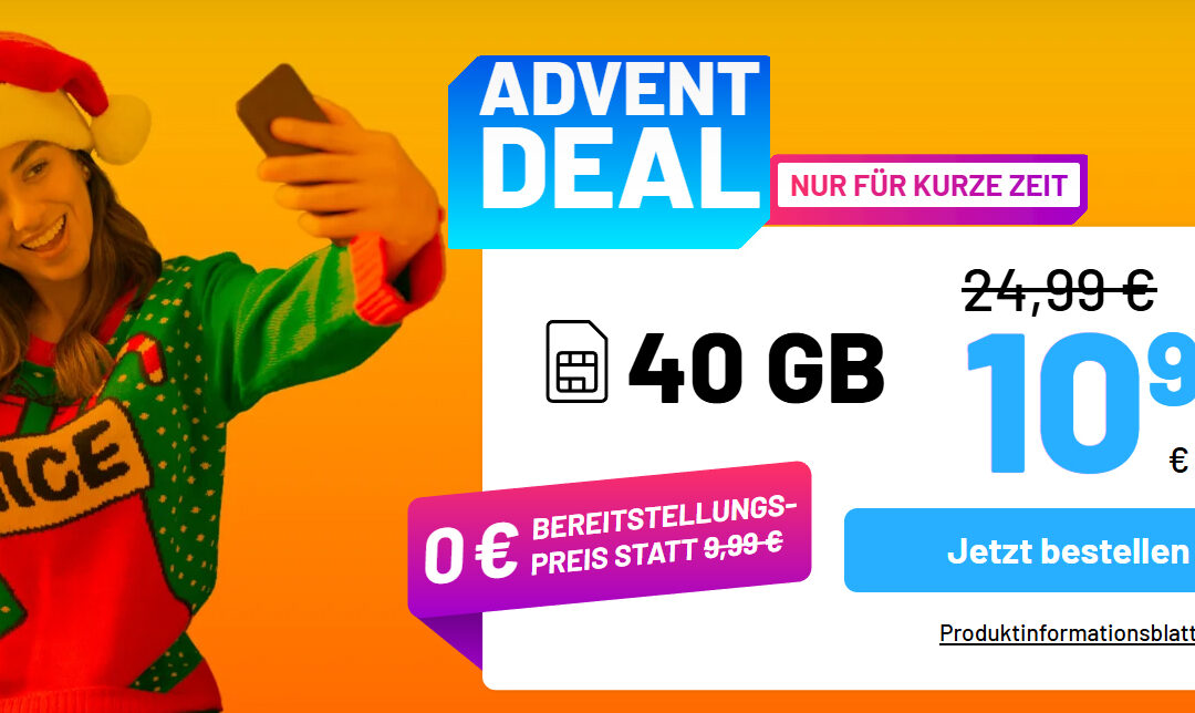 sim.de ADVENT-DEAL: 40 GB Datenflat & Allnet Flat für nur 10,99 €