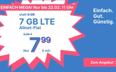 simplytel: 7 GB LTE Allnet Flat jetzt nur 7,99 € monatlich