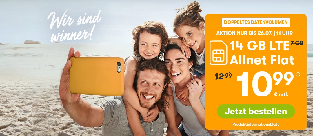 winSIM: 14 GB LTE-Datenvolumen jetzt für sommerliche 10,99 € abstauben!