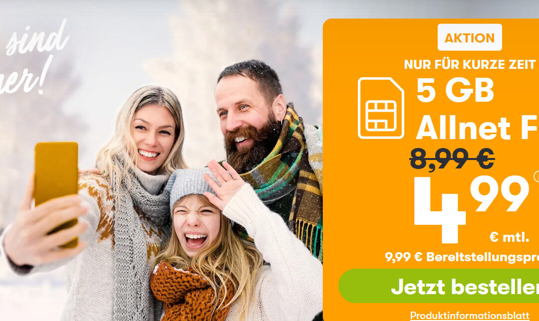 winSIM Januar-Aktion: 5 GB Allnet Flat für nur 4,99 €